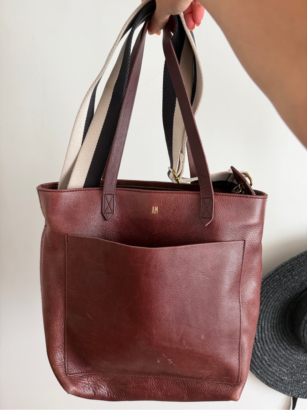 Madewell burgundy genuine leather tote